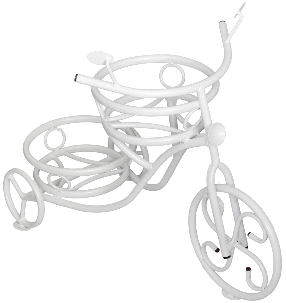 Подставка напольная Велосипед на 2 горшка (КА) (белый)